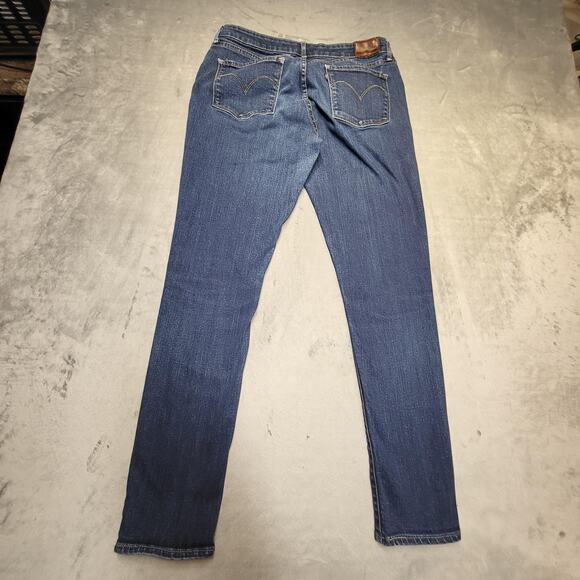 Levi's Jeans Womens 31 Blue Demi Curve Stretch Slim Straight W31 L32 Denim - Picture 10 of 11